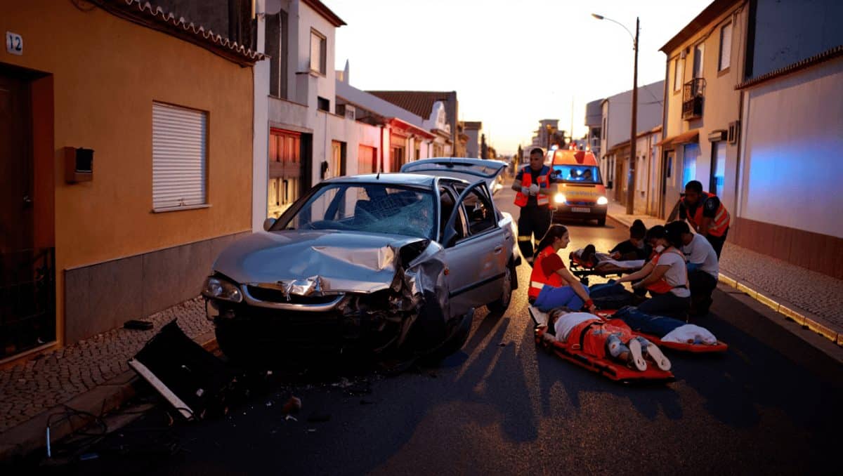 Despiste de carro causa dois feridos em Gondomar